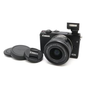 《美品》 ミラーレス一眼カメラ CANON EOS M100 レンズキット ブラック キヤノン キャノン EF-M15-45 IS STM k3256