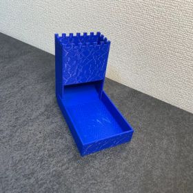 折りたたみ式ダイスタワー – 中世のお城風（カタンロゴ付き） ブルー