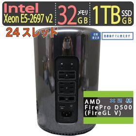 【美品 MacPro 最大6画面同時】◆ Apple Mac Pro A1481◆ Xeon E5-2697 v2 [24スレ] /高速 1TB SSD / メモリ32GB◆ AMD FirePro D500 (FireGL V) × 2基 搭載 ◆ macOS Monterey + Win11 Pro【デュアルOS】*macOSのみが良い場合お問合せください。