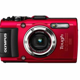 【中古】【非常に良い】OLYMPUS デジタルカメラ STYLUS TG-3 Tough レッド 1600万画素CMOS F2.0 15m防水 100kgf耐荷重 GPS+電子コンパス&内蔵Wi-Fi TG-3 RED