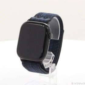 【中古】Apple(アップル) Apple Watch Series 10 GPS 46mm ジェットブラックアルミニウムケース ブラック／ブルーNikeスポーツループ 【198-ud】