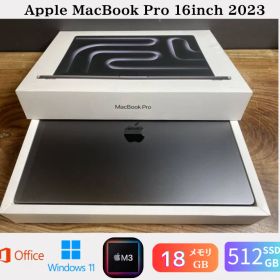 ［美品・AppleCare付］Apple MacBook Pro 16inch 2023/Apple M3 Pro / メモリ18GB / SSD 512GB/Windows 11 / Office 2024 / CJ633
