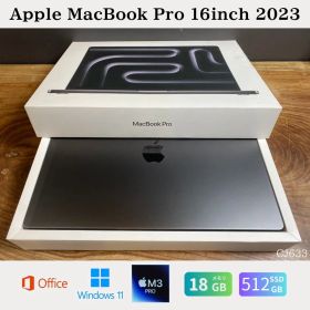 ［美品・AppleCare付］Apple MacBook Pro 16inch 2023/Apple M3 Pro / メモリ18GB / SSD 512GB/Windows 11 / Office 2024 / CJ633