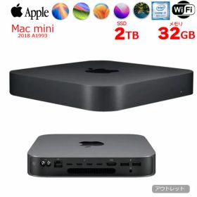 【中古】Apple Mac mini MRTT2J/A A1993 2018 小型デスク 選べるOS [Core i7 8700B 3.2GHz メモリ32GB SSD2TB 無線 BT スペースグレイ ]：アウトレット