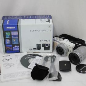 【美品 返品保証】 【シャッター回数3164回】オリンパス Olympus PEN E-PL7 ホワイトM.ZUIKO DIGITAL 14-42mm F3.5-5.6 40-150mm F4-5.6 ミラーレス一眼 e5436