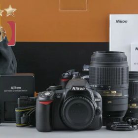 【中古】Nikon ニコン D3100 ダブルズームキット ブラック 元箱付き