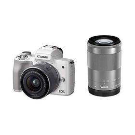 Canon ミラーレス一眼カメラ EOS Kiss M ダブルズームキット ホワイト EOSKISSMWH-WZK