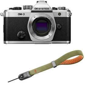 【SBCX-1 充電池充電器セット1個プレゼント中！】 OM SYSTEM オーエムシステム OM-3 ボディ シルバー ミラーレス一眼カメラ＋P-CB-294(グラスグリーン) セット