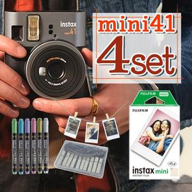 富士フイルム チェキ インスタントカメラ instax mini 41 ブラック（フィルム20枚＆デコペン＆ガーランド セット）