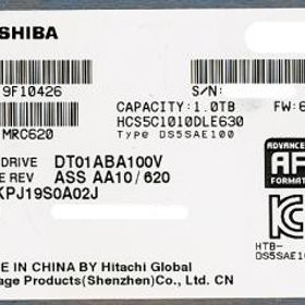 TOSHIBA製HDD DT01ABA100V 1TB SATA600 5700