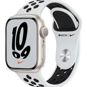 【中古】【安心保証】 Series7[41mm/GPS]アルミ スターライト Apple Watch Nike