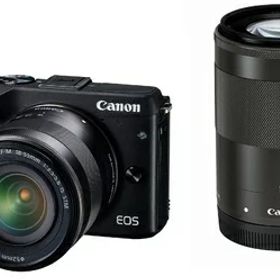 【中古】 Canon ミラーレス一眼カメラ EOS M3 ダブルズームキット(ブラック) EF-M18-55mm F3.5-5.6 IS STM EF-M55-200mm F4.5-6.3 IS STM 付属 EOSM3BK-WZK