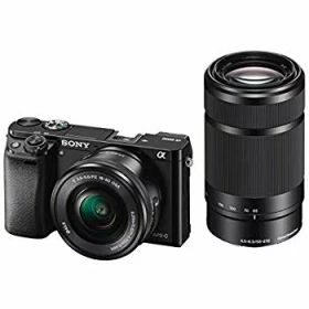 【中古】【非常に良い】SONY ミラーレス一眼 α6000 ダブルズームレンズキット E PZ 16-50mm F3.5-5.6 OSS + E 55-210mm F4.5-6.3 OSS ブラック ILCE-6000Y B 9jupf8b