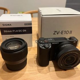 ZV-E10Ⅱ(パワーズームレンズ)とSIGMA 56mmF1.4 のセット
