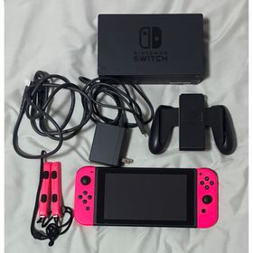 ニンテンドースイッチ(Nintendo Switch)のNintendo Switch ネオンピンク 付属品完備 箱無し 動作確認済み(家庭用ゲーム機本体)