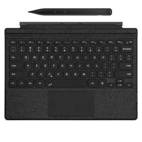 Color:ブラック+タッチペン_Size:Surface Pro7+ 7/6/5/4/3 Surface用タッチペン 付き Surface Pro7/Pro6/Pro5/Pro4 キーボード＆Surface ペンセット 軽量タイプカバー 磁気吸着式 タッチパ