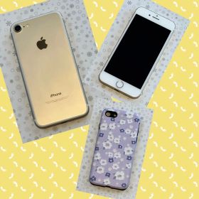 （期間限定大特価）iPhone7 32G ローズゴールド お洒落カバー付