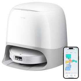 Roborock QC2P02-04 Qrevo Curv2 Pro 吸引・水拭き・ゴミ収集・モップ洗浄を全自動 LDSレーザーセンサー搭載 超薄型ボディ ホワイト