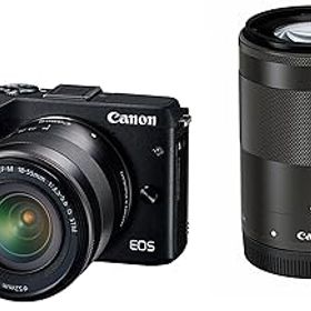【中古】Canon ミラーレス一眼カメラ EOS M3 ダブルズームキット(ブラック) EF-M18-55mm F3.5-5.6 IS STM EF-M55-200mm F4.5-6.3 IS STM 付属 EOSM3BK-WZ