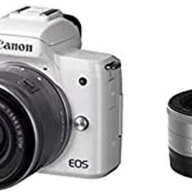 【中古】Canon ミラーレス一眼カメラ EOS Kiss M ダブルレンズキット ホワイト EOSKISSMWH-WLK