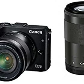 【中古-非常に良い】 Canon キャノン ミラーレス一眼カメラ EOS M3 ダブルズームキット ブラック EOSM3BK-WZ