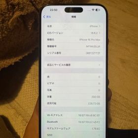 海外版iPhone 16 Pro Max 256GB,美品,バッテリーは100％