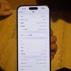 海外版iPhone 16 Pro Max 512GB,美品,バッテリーは100％