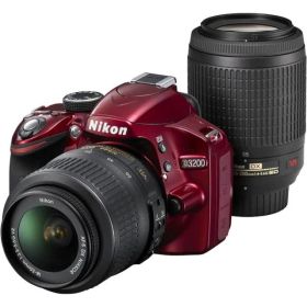 ニコン デジタル一眼 Nikon D3200 ダブルズーム レッド 中古 美品 新品SDカード付き 届いてすぐに使える 手振れ補正 動画撮影 お得なダブルレンズ 長期保証