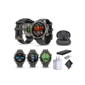 Garmin Fenix 8 Pro 47mm, inReach Technology, AMOLED Display, Premium Connected Multisport GPS Smartwatch, Sapphire, Titanium with Graphite/Black Silic