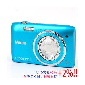【中古】Nikon製 デジカメ COOLPIX S3500 ブルー/2005万画素 本体いたみ