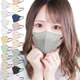 [TJ TRAD JAPAN] 立体 不織布 小さめ マスク 日本製 立体マスク (小さめ30枚, グレー×ブラック)