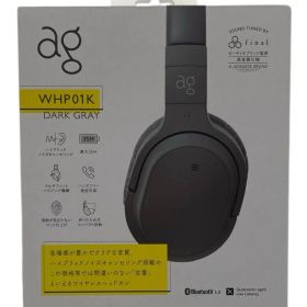 s384【新品未開封】ag WHP01K ノイズキャンセリング ワイヤレスヘッドホン Bluetooth5.0 aptX LL対応 ブラック