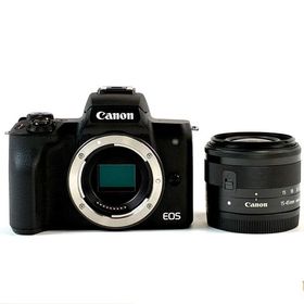 キヤノン Canon EOS Kiss M EF-M 15-45 IS STM レンズキット ブラック デジタル ミラーレス 一眼カメラ 中古