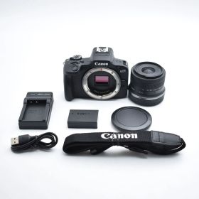 B#11008 Canon ミラーレス一眼カメラ EOS R100 標準ズームレンズキット(RF-S18-45) ブラック/APS-C/約356g EOSR100-1845ISSTMLK