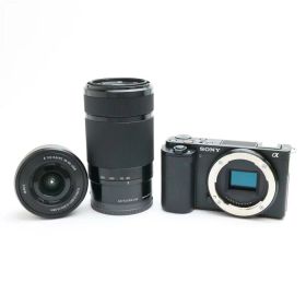 【中古】 《良品》 SONY VLOGCAM ZV-E10 ダブルズームレンズキット ZV-E10Y B ブラック 【ズームリング部前外装カバー部品交換/各部点検済】 [ デジタルカメラ ]