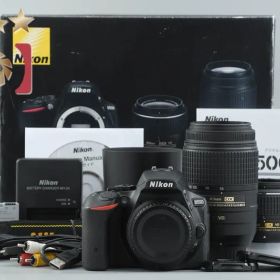 【中古】Nikon ニコン D5500 ブラック ダブルズームキット シャッター回数僅少 元箱付き