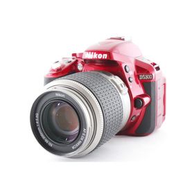 ニコン Nikon D5300 レッド レンズセット 美品 自分撮り・スマホへ転送 新品SDカード ストラップ付き