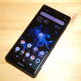 傷少XPERIA XZ2 SOV37(K)液晶保護ガラス付 SIMロック解除済