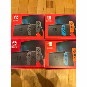 ニンテンドースイッチ(Nintendo Switch)のNintendo Switch ネオン グレー 新品未開封 4台セット(家庭用ゲーム機本体)