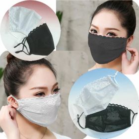 レースマスク 2点セット おしゃれ ブラック 薄グレー 2枚売り とても柔らかいレースマスク 耳ゴム調整可能 アジャスター付き 大人