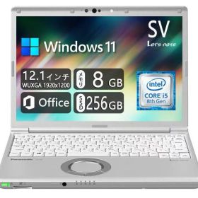 【整備済み品】 Panasonic Let`s note CF-SV7 ■ 軽量化12.1型WUXGA(1920×1200) - 第8世代Intel Core i5 プロセッサー - 8GB RAM - 256GB M.2 SSD - WiFi&Bluetooth - Webカメラ内蔵 - Type-C - MS Office 2019 - Win11搭載 (整備済み品)