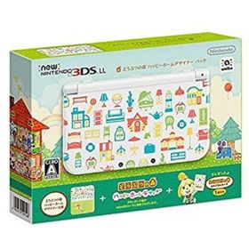 【中古】Newニンテンドー3DS LL どうぶつの森 ハッピーホームデザイナー パック オリジナルマスキングテープ+amiiboカード プロテクトスリーブ1個 付(家庭用ゲーム機本体)