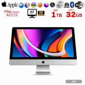 【中古パソコン】Apple iMac 27inch MXWV2J/A A2115 5K 2020 一体型 選べるOS [Core i7 10700K 32GB SSD1TB RP5500XT(8GB) 無線 BT カメラ 27インチ ]:良品