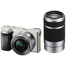 【中古】 ソニー ミラーレス一眼 α6000 ダブルズームレンズキット E PZ 16-50mm F3.5-5.6 OSS + E 55-210mm F4.5-6.3 OSS シルバー ILCE-6000Y S