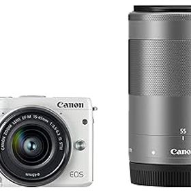 【中古】Canon ミラーレス一眼カメラ EOS M3 ダブルズームキット(ホワイト) EF-M15-45mm F3.5-6.3 IS STM EF-M55-200mm F4.5-6.3 IS STM 付属 EOSM3WH-WZ