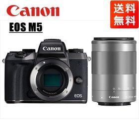 キヤノン Canon EOS M5 ブラックボディ EF-M 55-200mm シルバー 望遠 レンズセット ミラーレス一眼 カメラ 中古