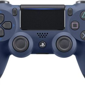 【純正品】ワイヤレスコントローラー (DUALSHOCK 4) ミッドナイト・ブルー (CUH-ZCT2J22)CYBER PS4用コントロー