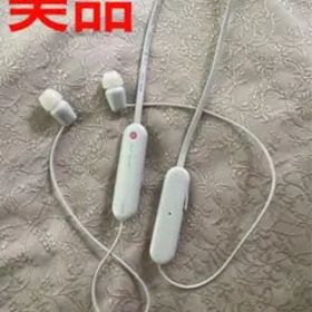 美品SONYソニーワイヤレスイヤホンWI-C100未使用充電ケーブル付 ベージュ