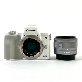 キヤノン Canon EOS Kiss M EF-M 15-45 IS STM レンズキット ホワイト デジタル ミラーレス 一眼カメラ 中古