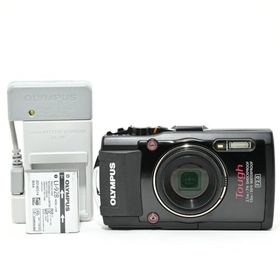 ＜良品＞ OLYMPUS デジタルカメラ STYLUS TG-3 Tough ブラック 1600万画素CMOS F2.0 15m防水 100kgf耐荷重 GPS+電子コンパス&amp;内蔵Wi-Fi TG-3 BLK